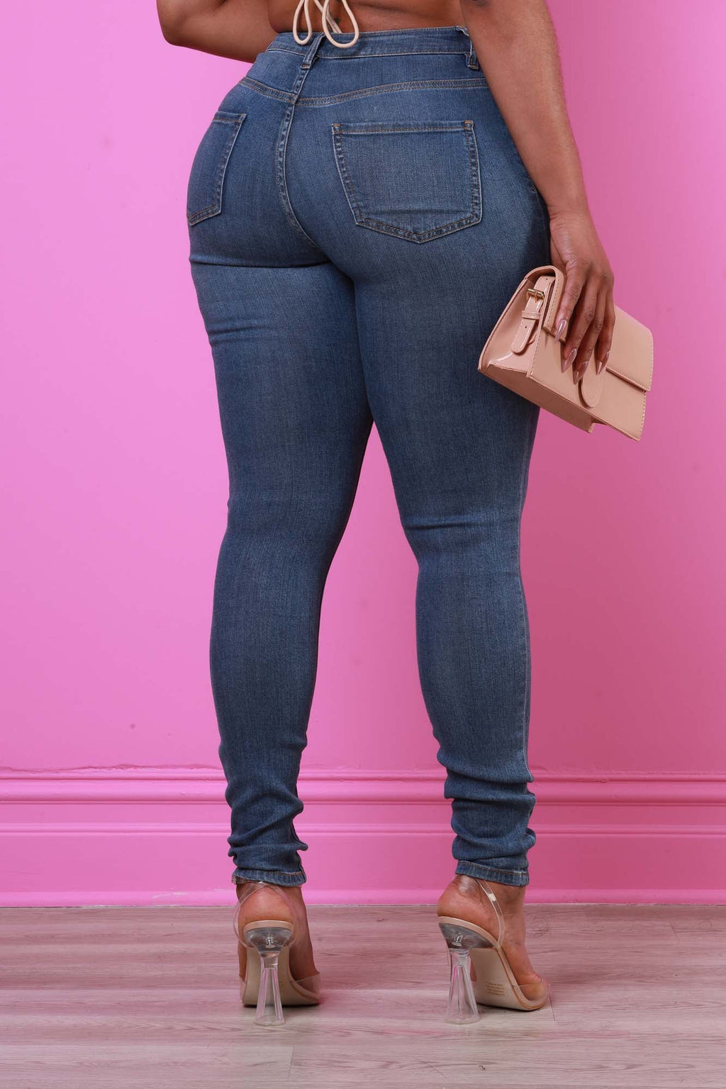 Sequel High Rise Fitted Skinny Jeans - Medium Wash