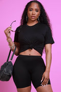 Kim Biker Shorts Set - Black