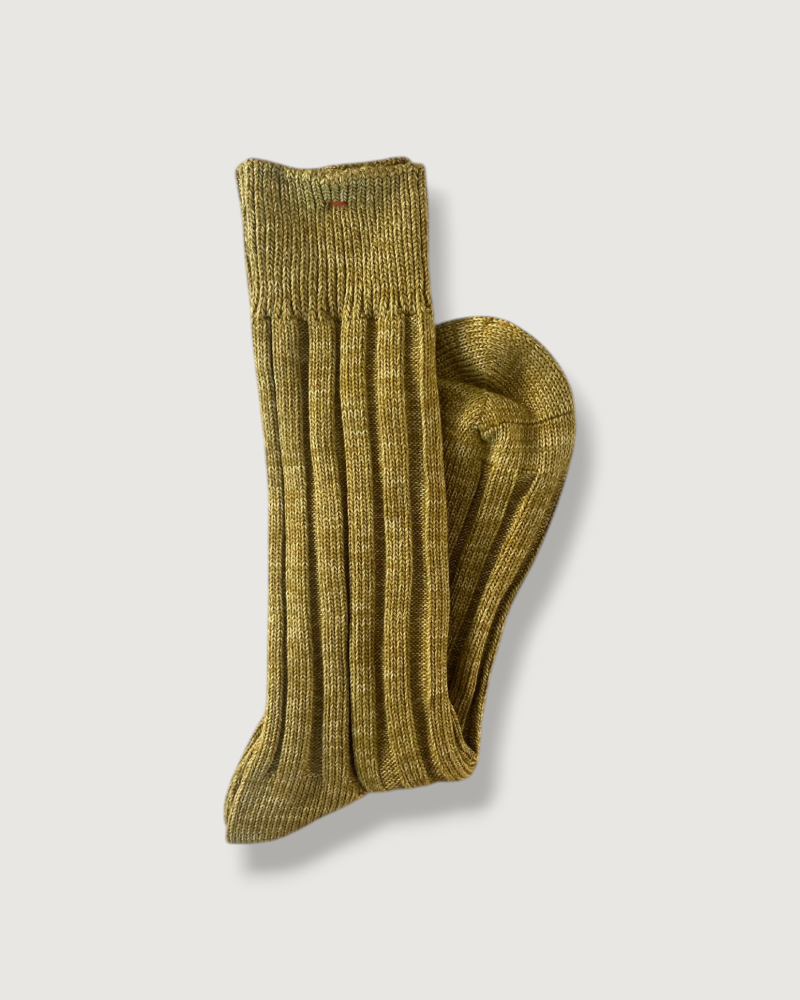 Cotton Ribbed Socks - Olive Green