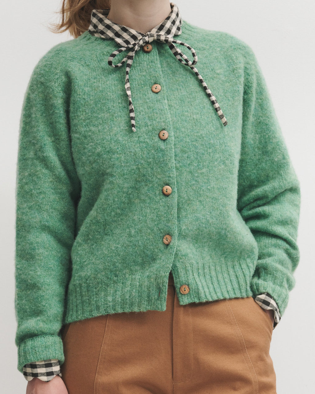 Lowie Mint Brushed Boxy Cardigan