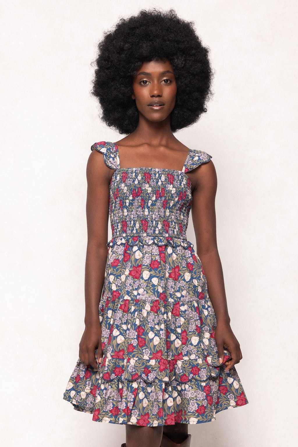 Blossom Dress in Navy Meadow