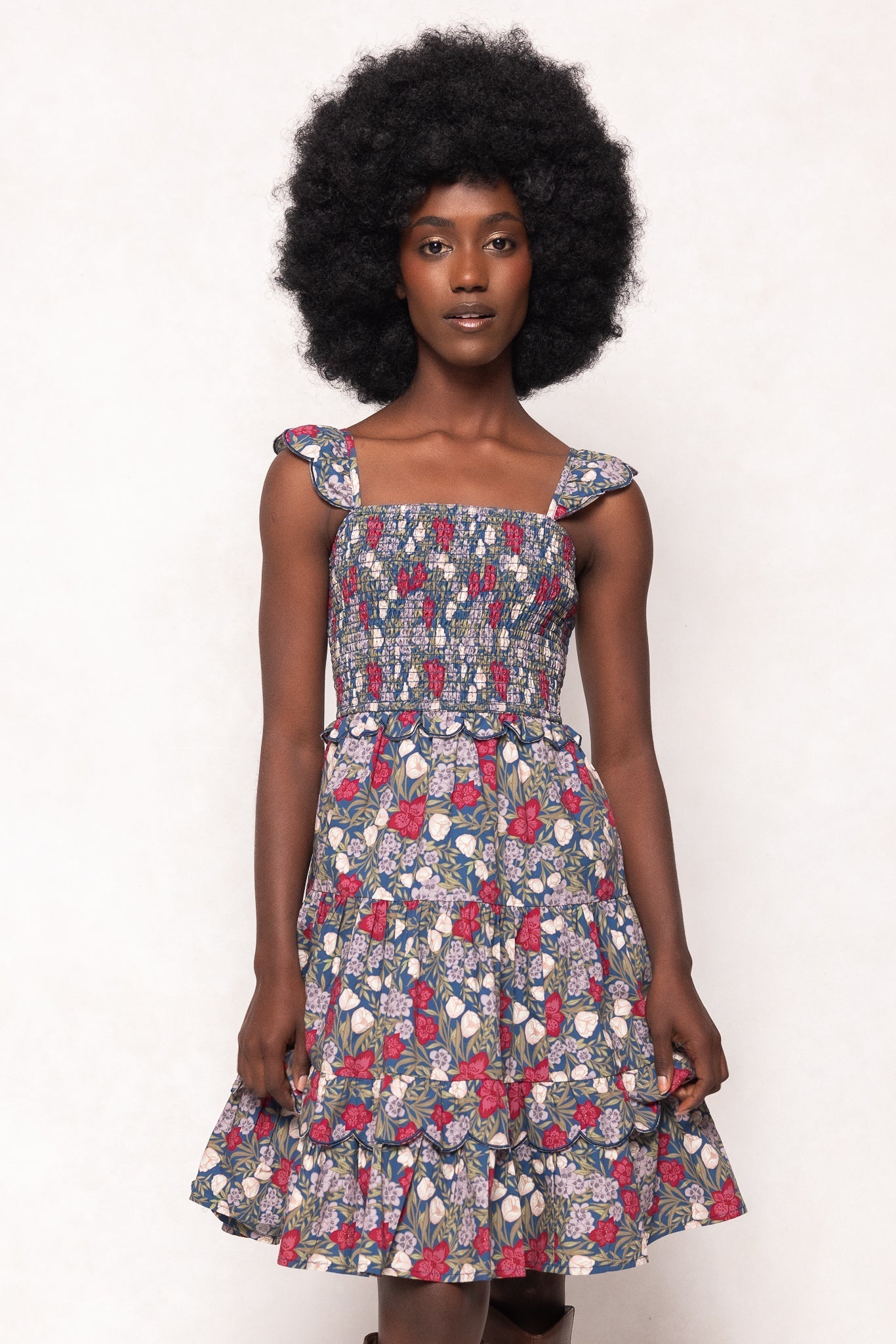 Blossom Dress in Navy Meadow