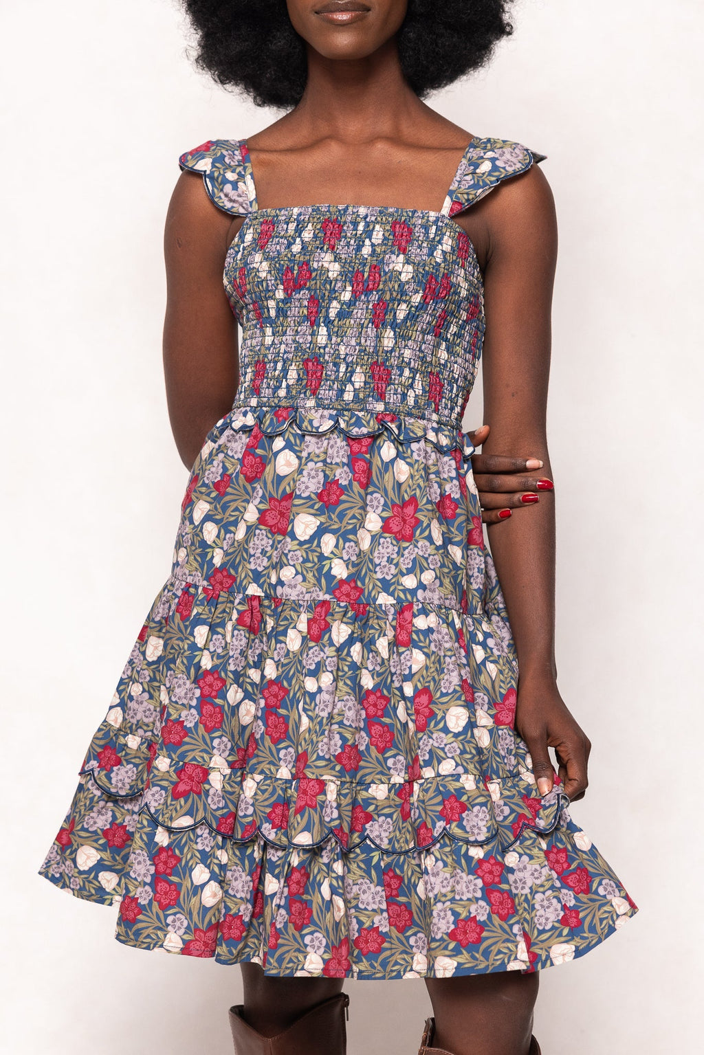 Blossom Dress in Navy Meadow