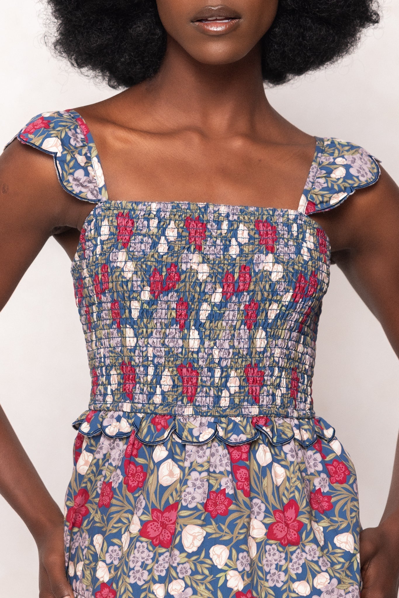 Blossom Dress in Navy Meadow