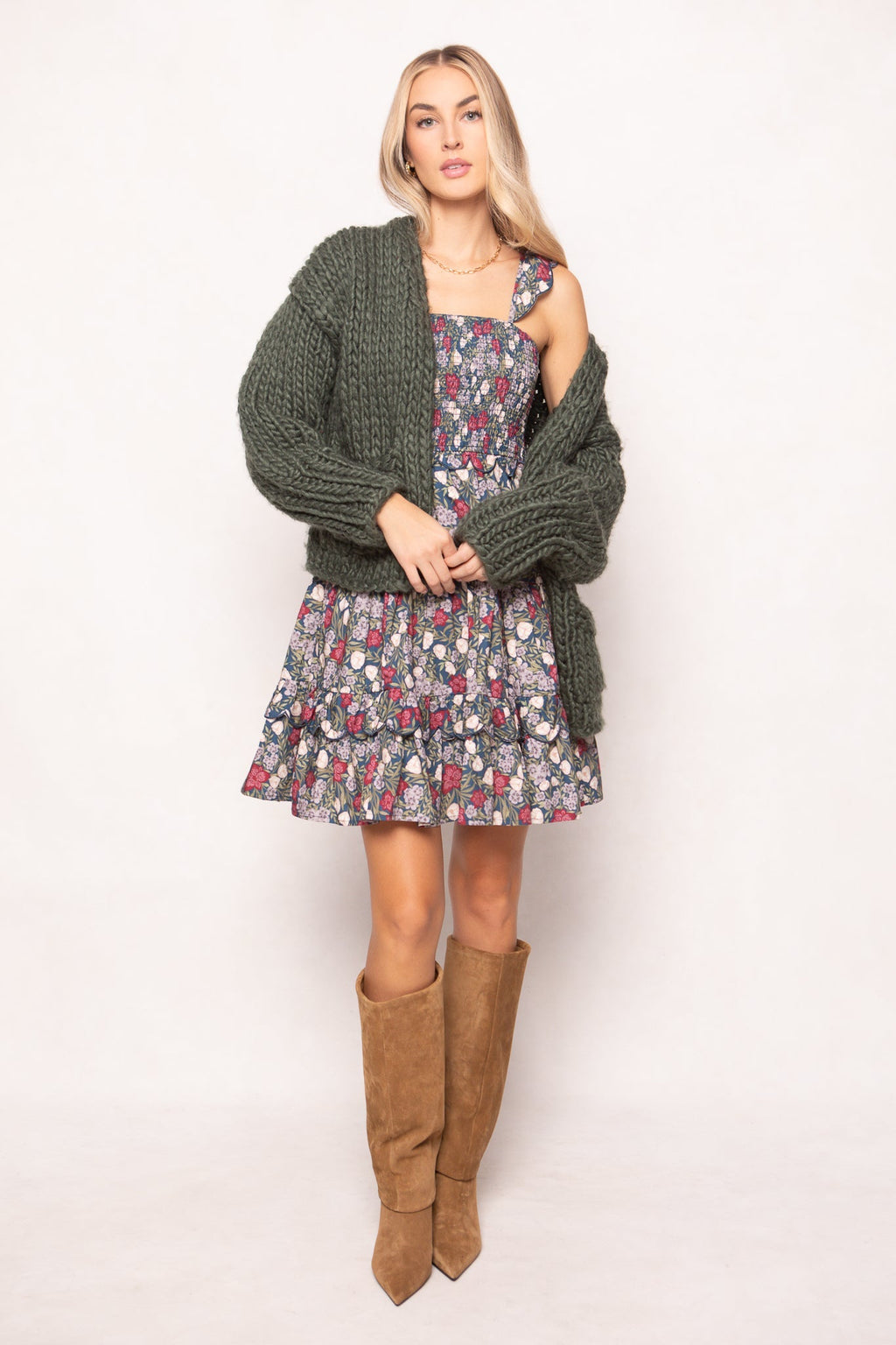 Blossom Dress in Navy Meadow