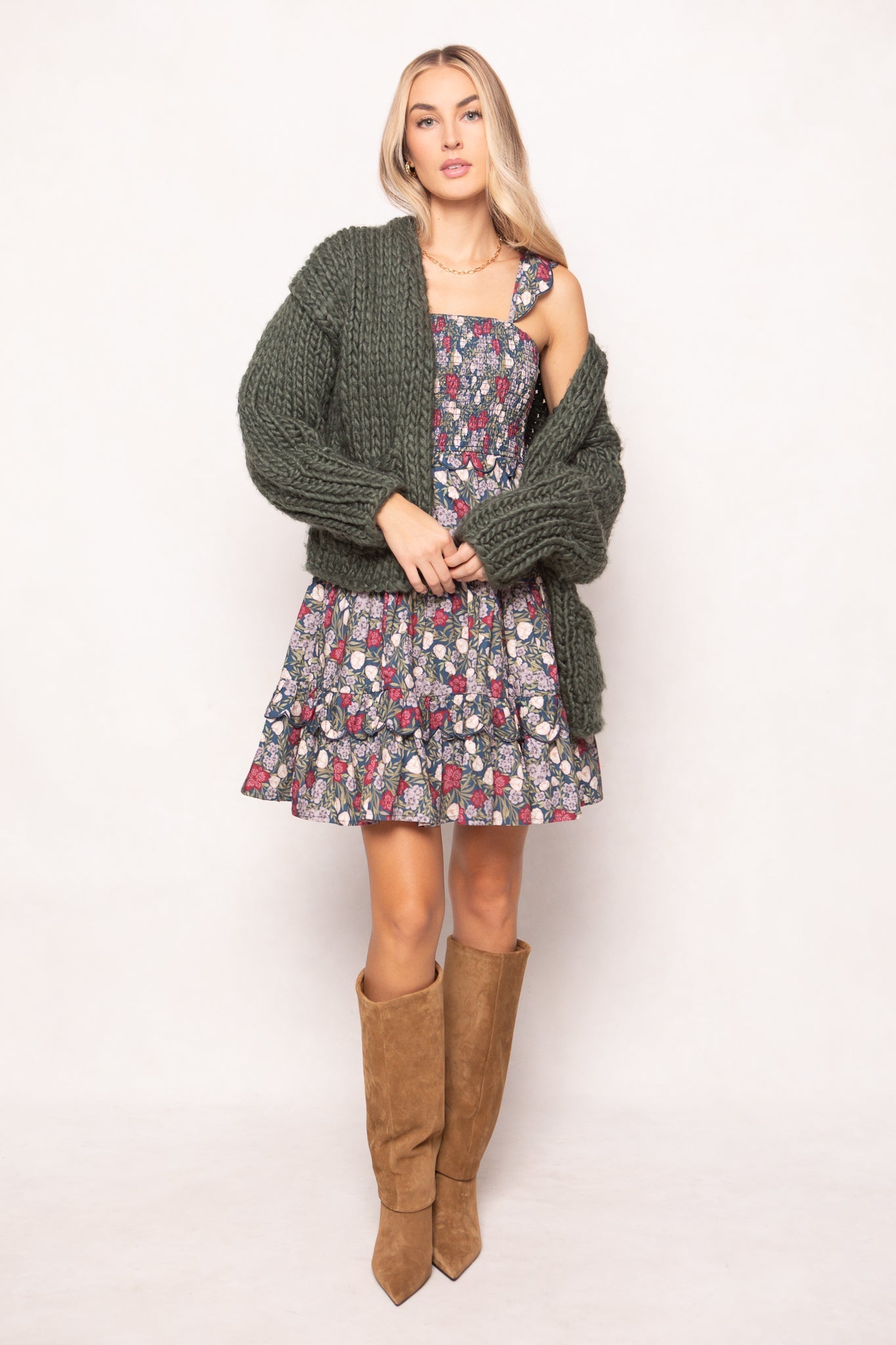 Blossom Dress in Navy Meadow