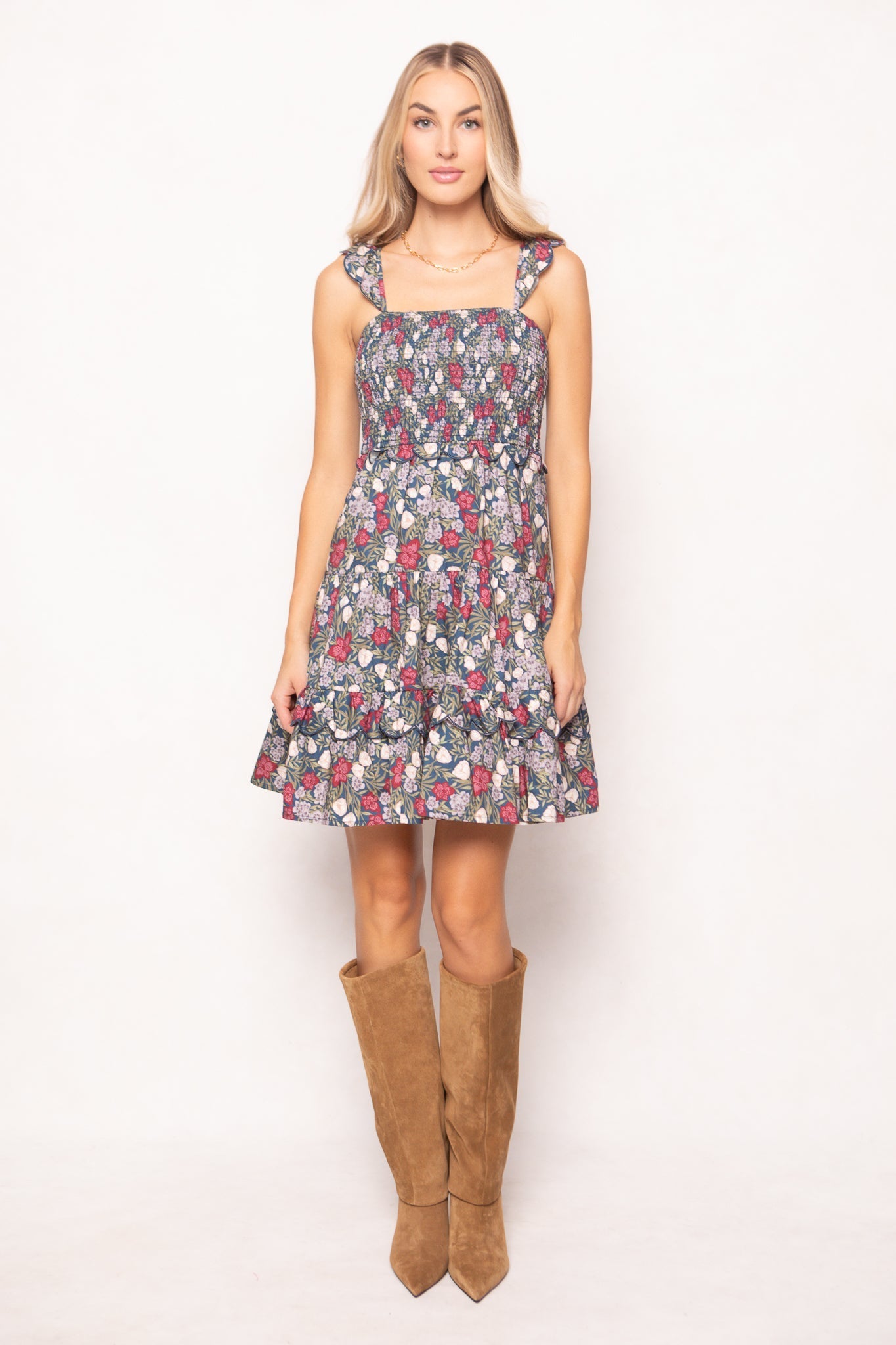 Blossom Dress in Navy Meadow