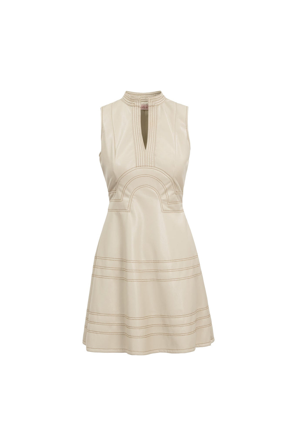 Faye Dress in Cream Vegan Leather