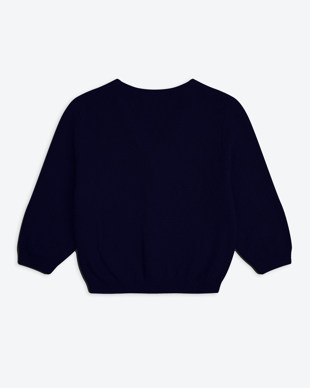Lowie Navy Cotton Waffle Knit Cardigan