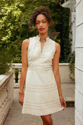 Faye Dress in Cream Vegan Leather