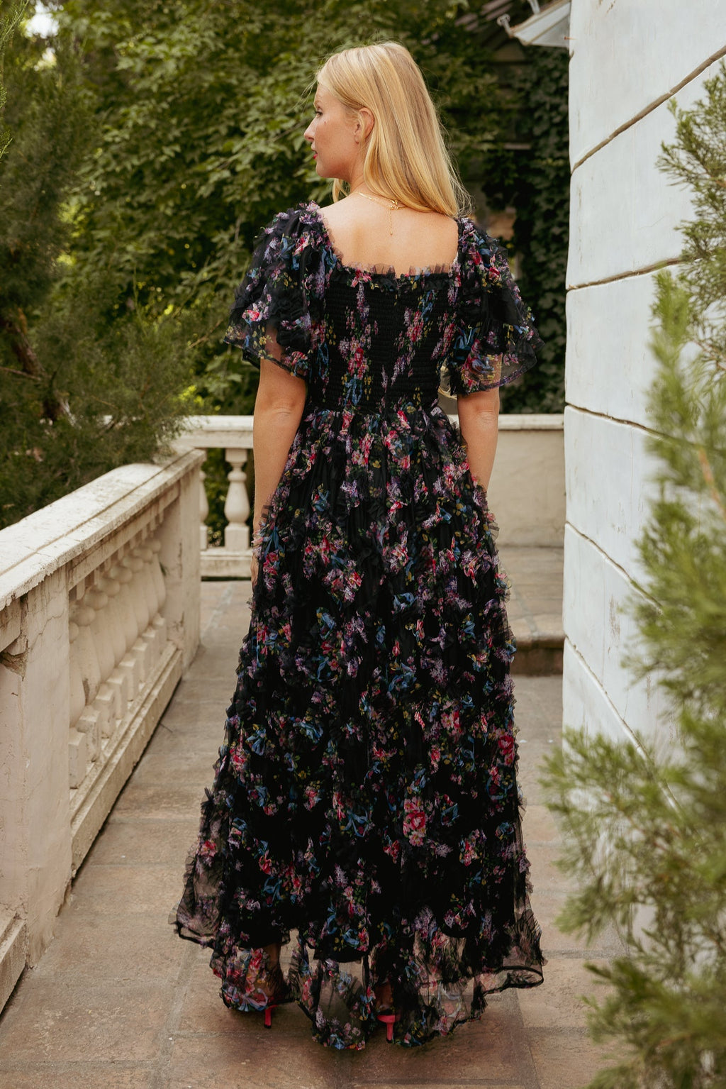 Florentina Dress in Obsidian Garden