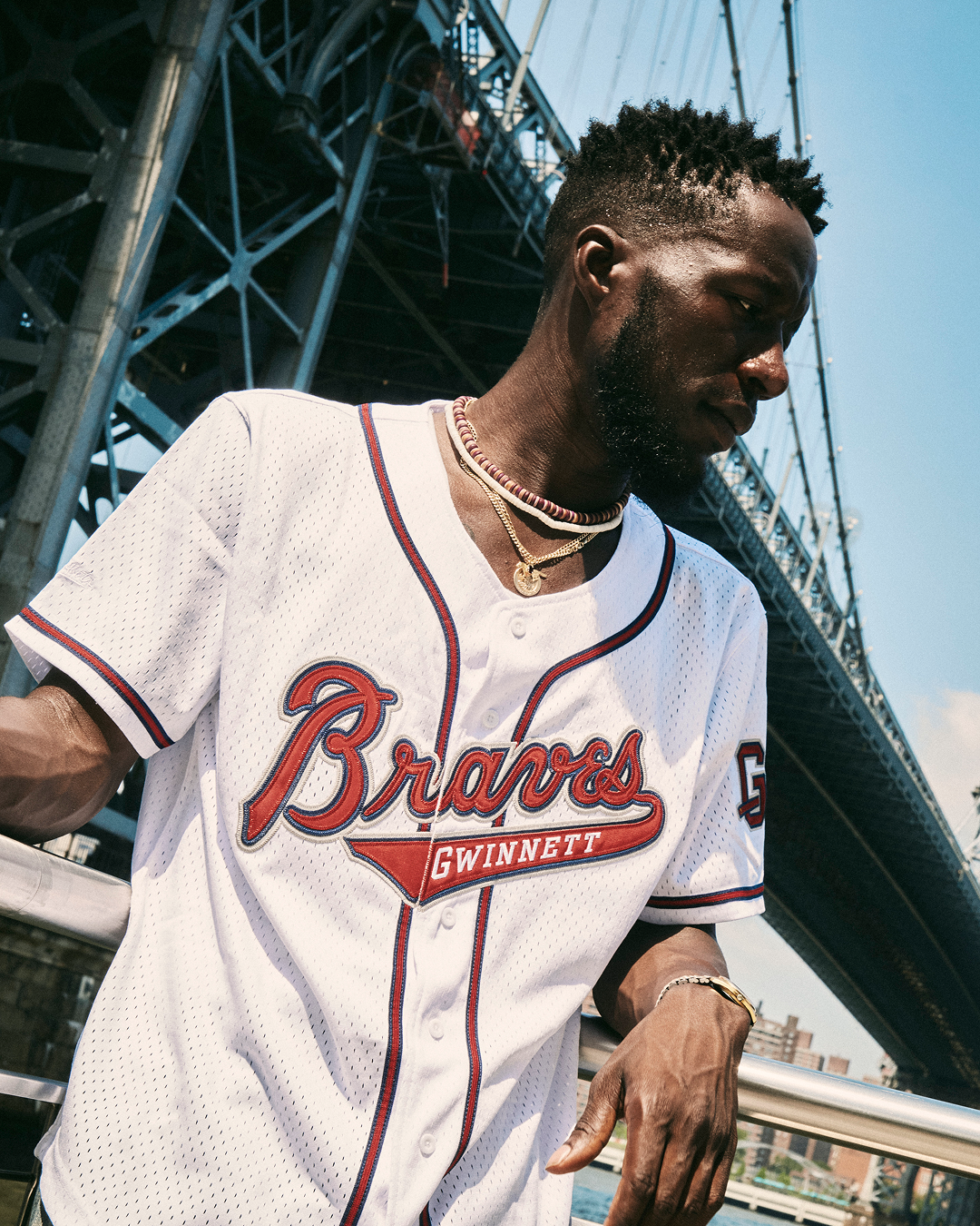 Ronald Acuña Jr. Gwinnett Braves Mesh Button-Up Jersey