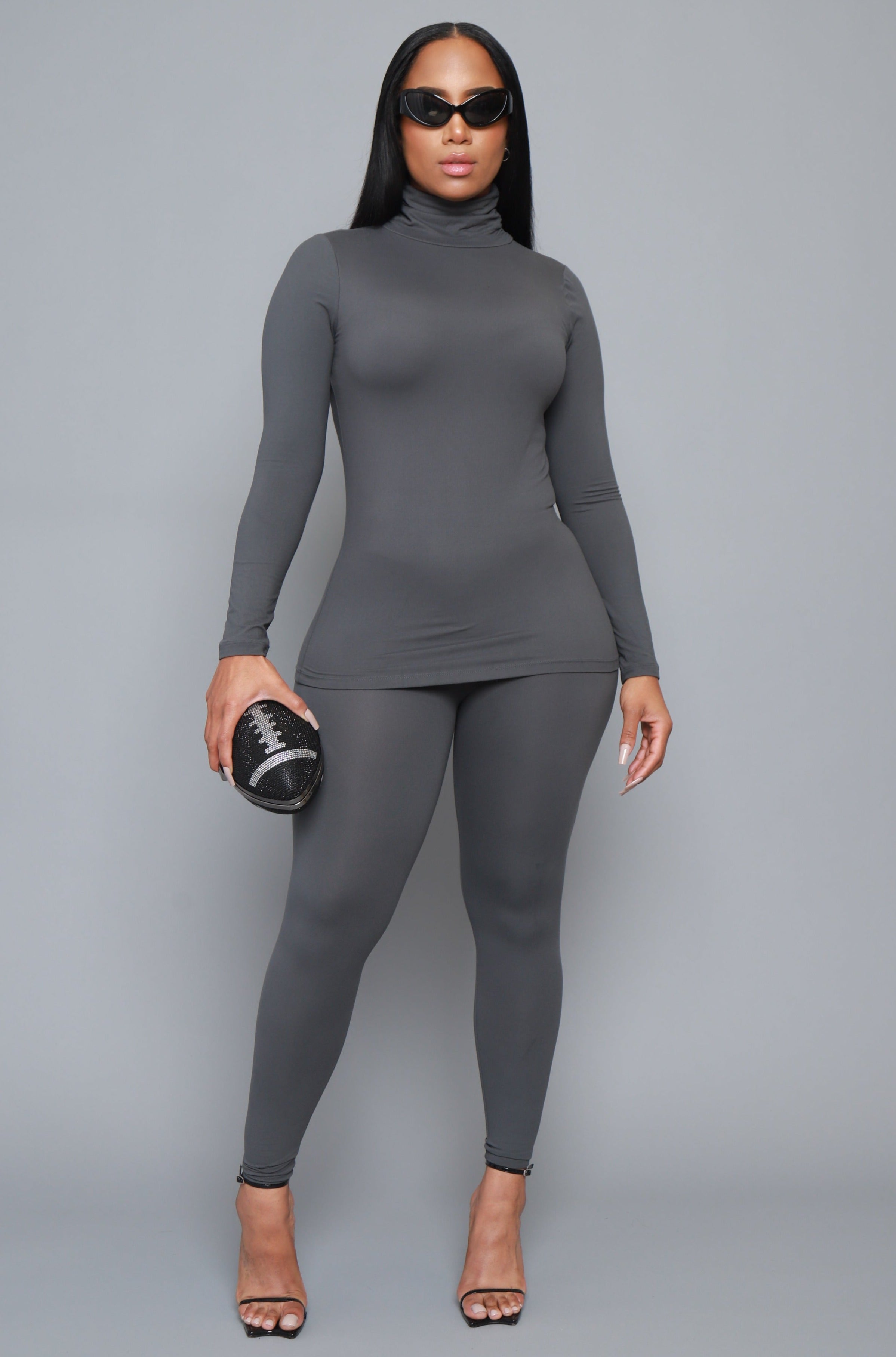 Record Timing Legging Set - Ash Gray
