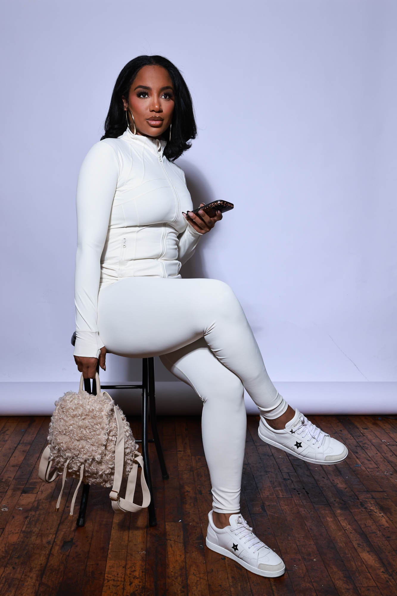 Girl Please Athletic Legging Set - Ivory