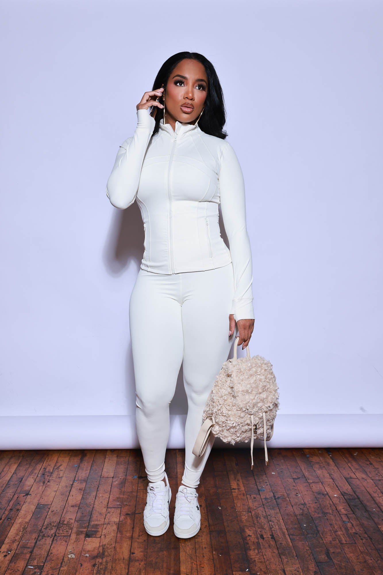 Girl Please Athletic Legging Set - Ivory