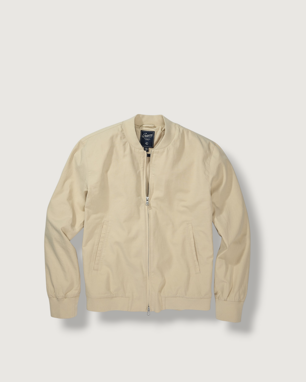 Conrad Cotton Linen Bomber - Light Khaki