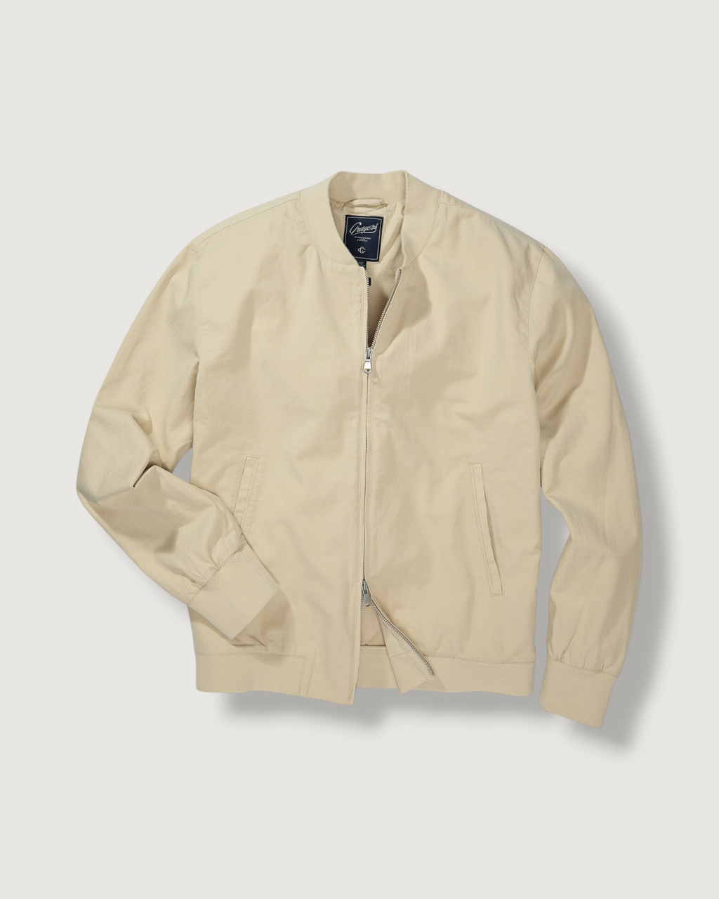 Conrad Cotton Linen Bomber - Light Khaki