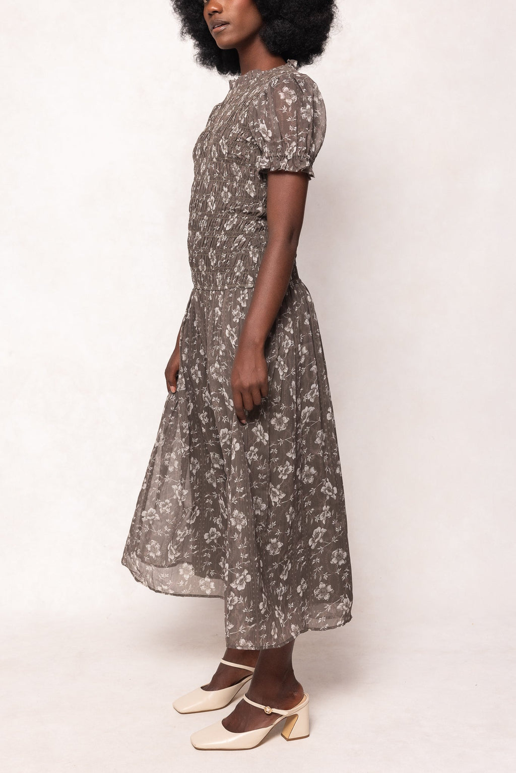 Jennifer Dress in Olive Blossom