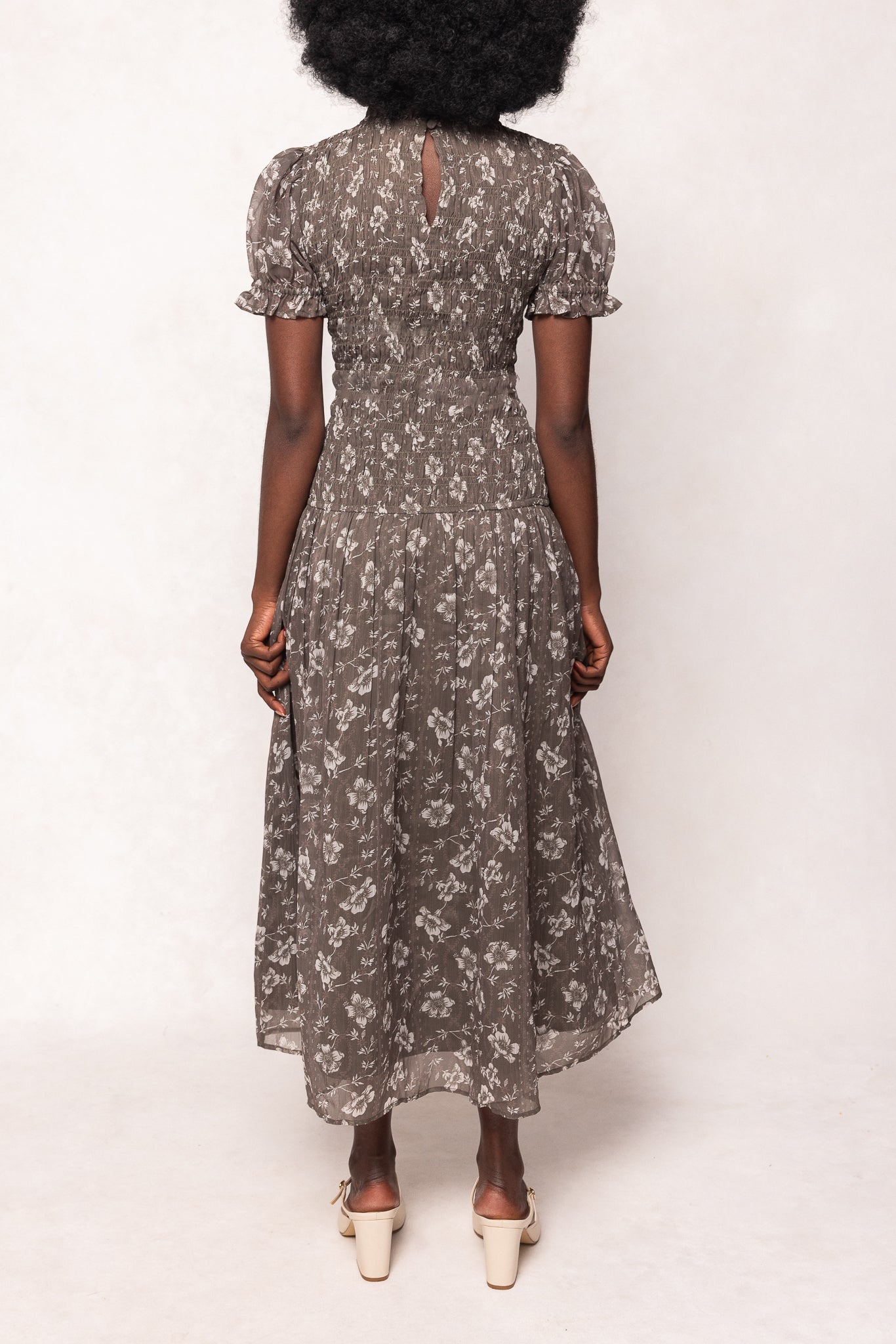 Jennifer Dress in Olive Blossom