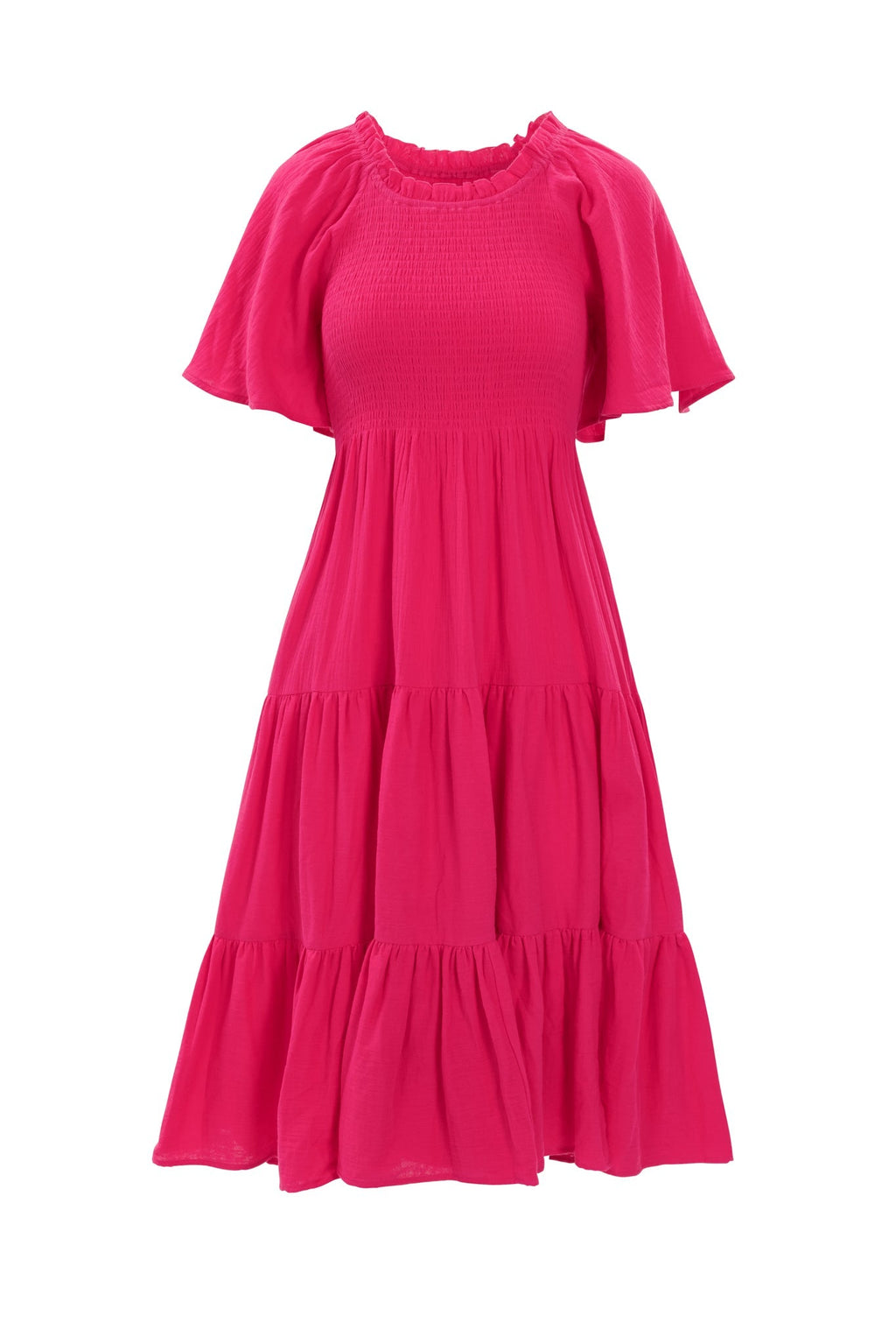 Jovie Midi Dress in Hot Pink