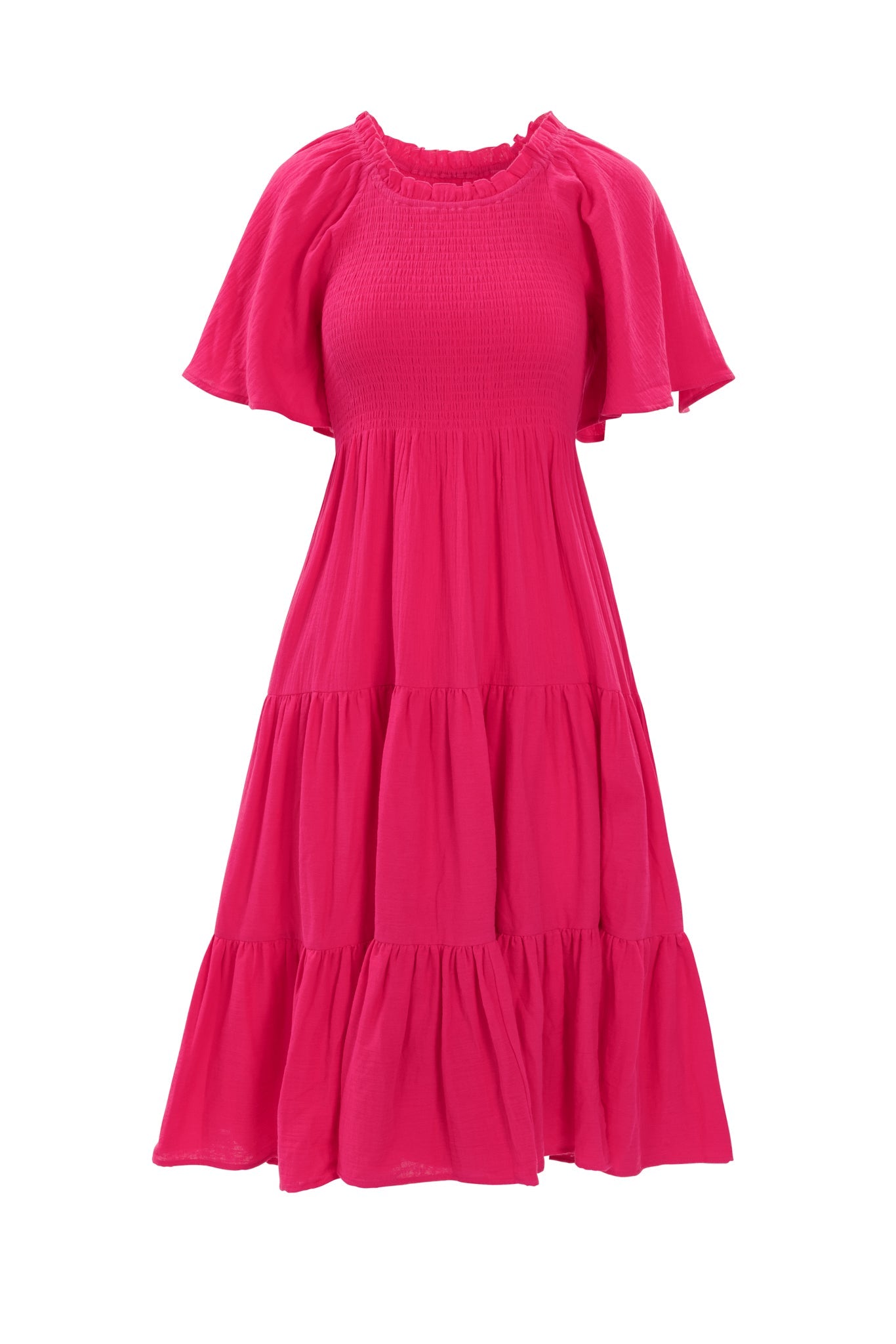 Jovie Midi Dress in Hot Pink