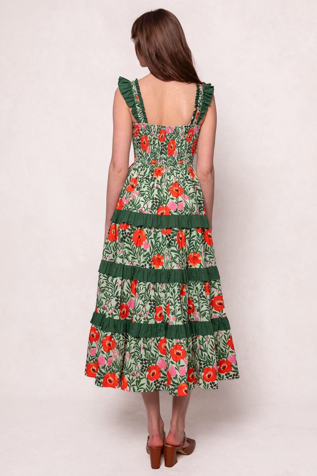 Juno Dress in Green Floral