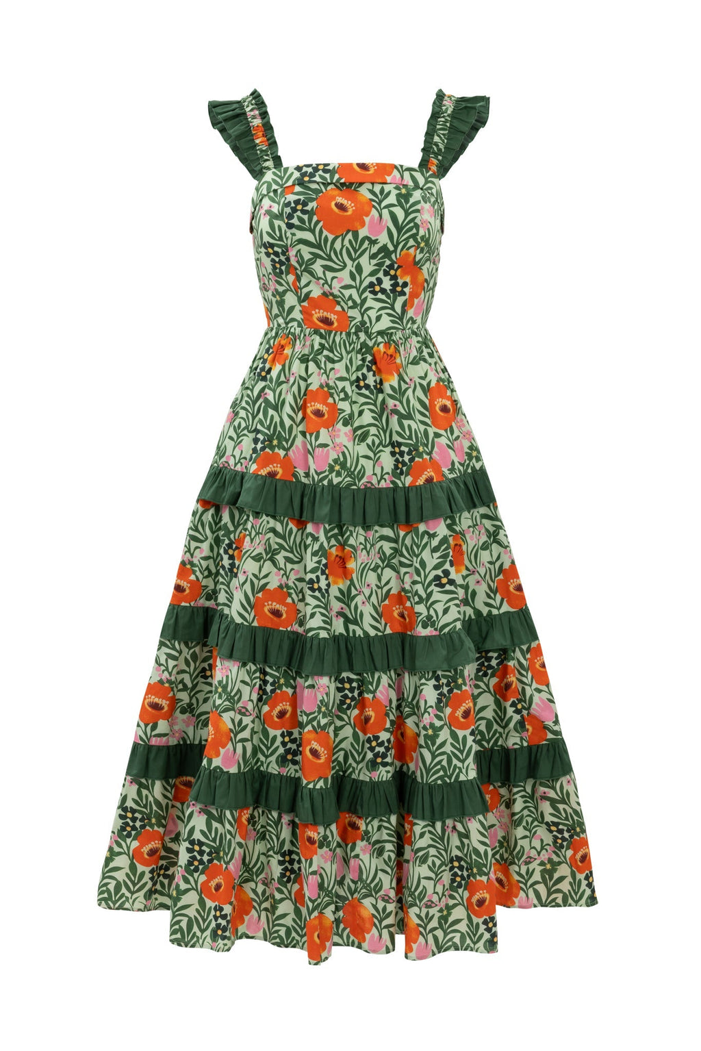 Juno Dress in Green Floral