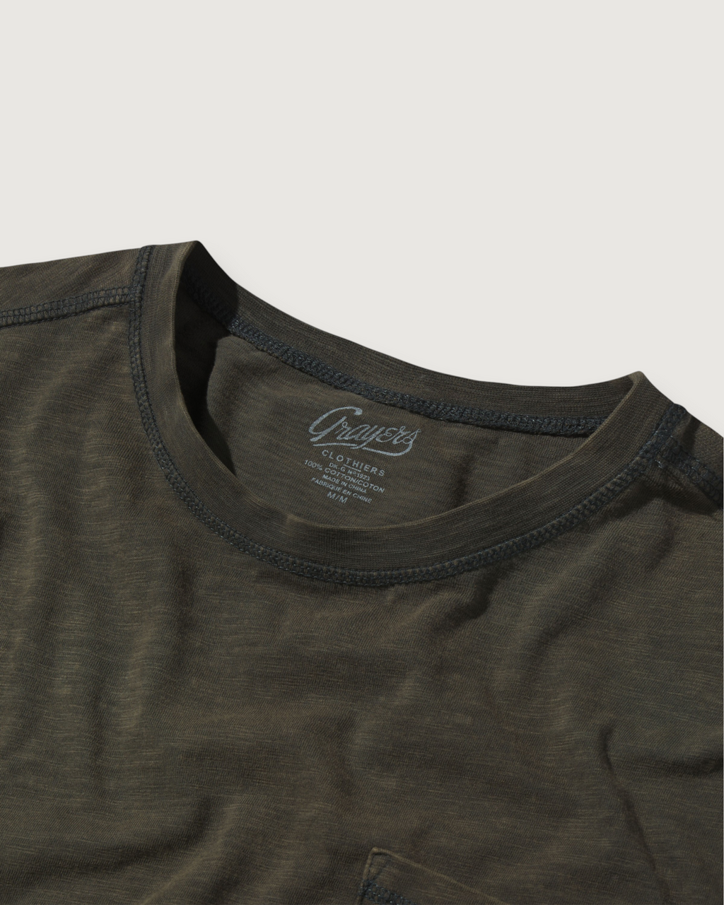 Hewitt Garment Dyed Pocket Tee - Washed Black