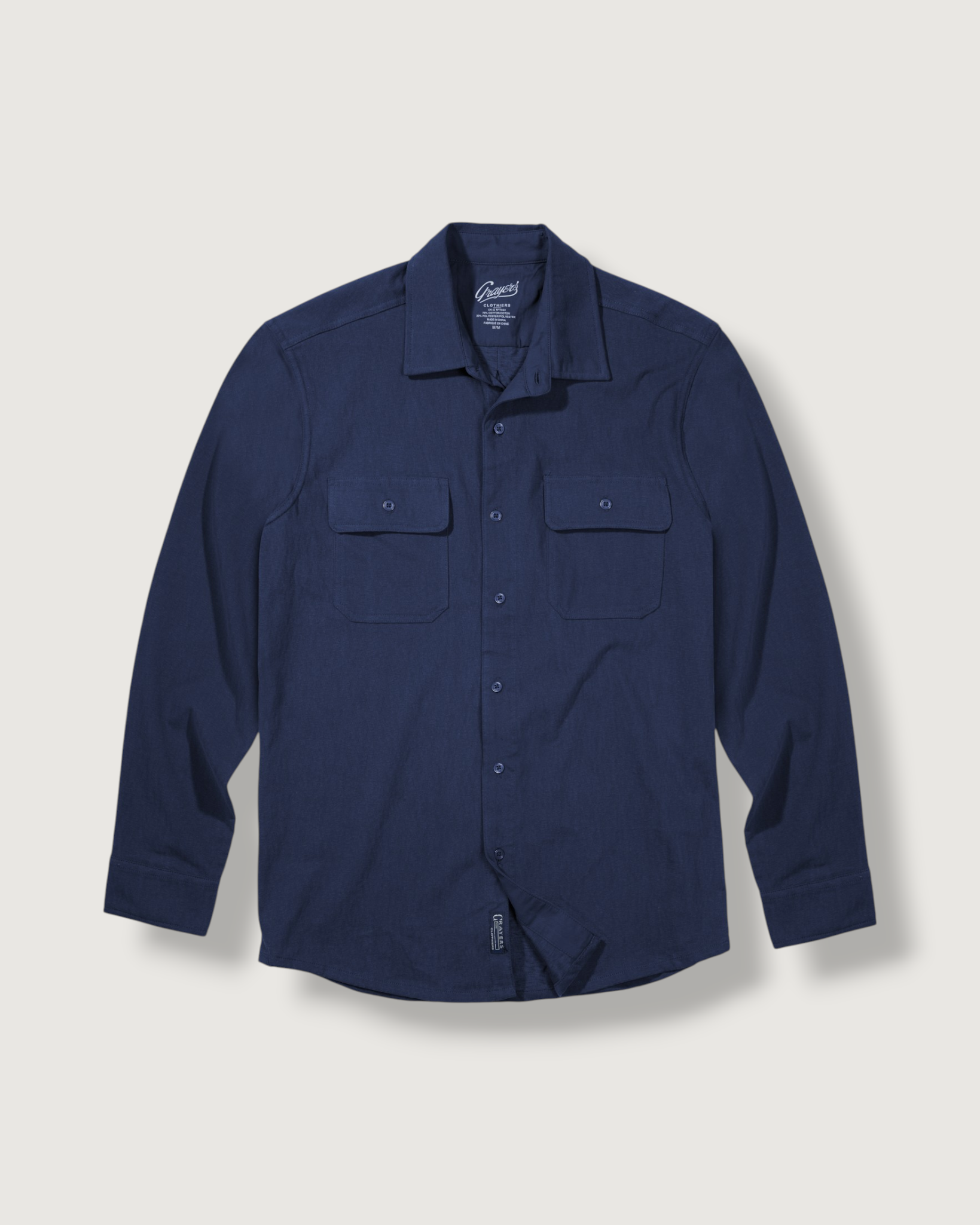 Momo Sueded Jersey Work Shirt - Navy