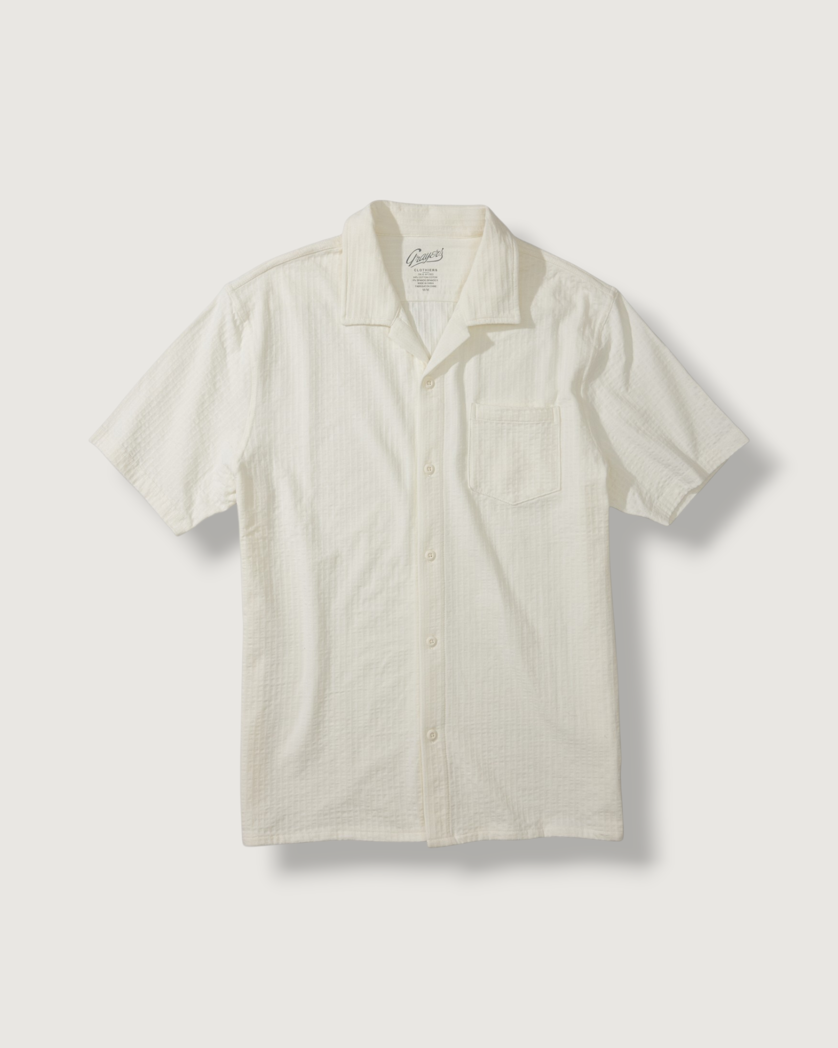 Moderno Jersey Seersucker Shirt - Cream