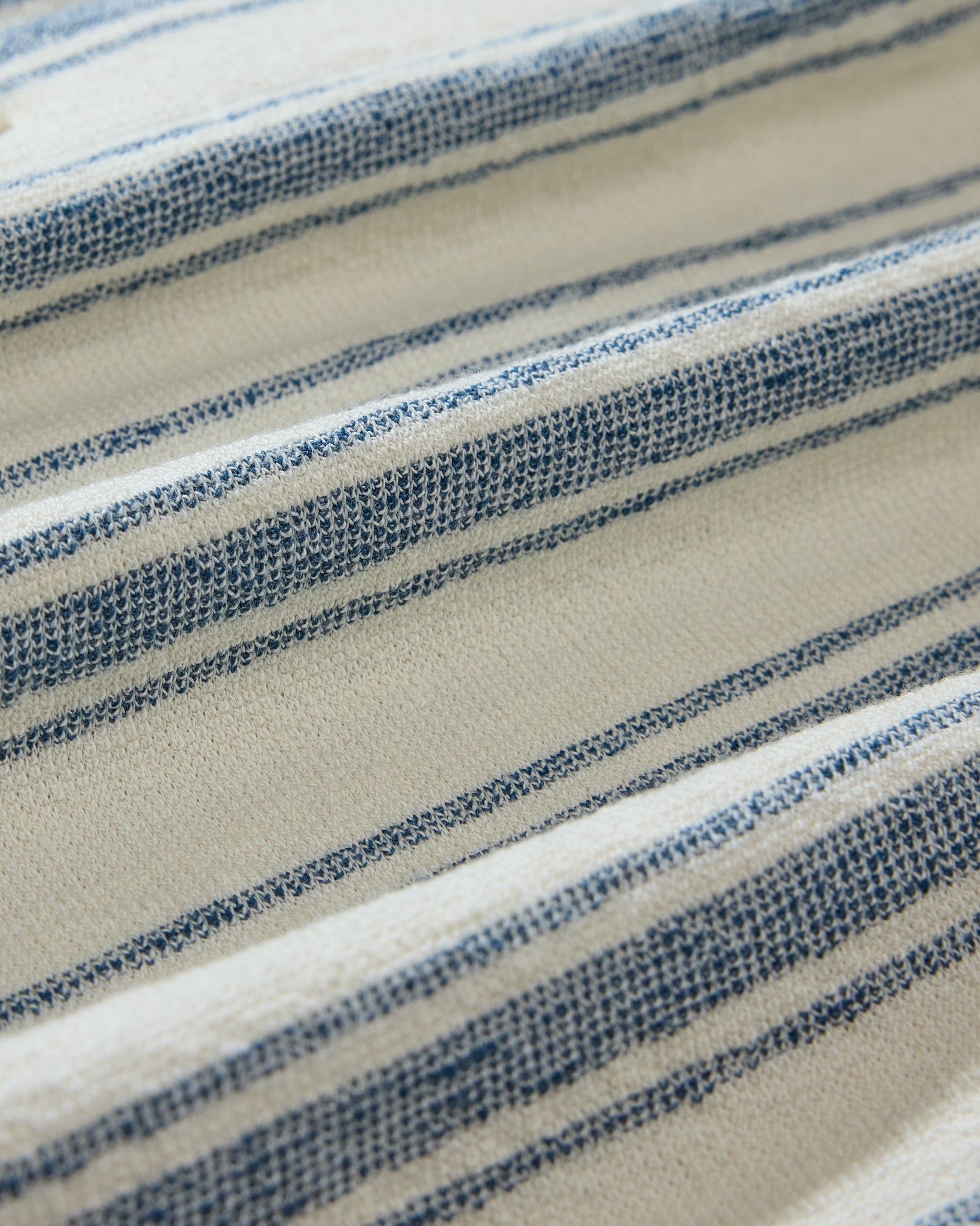 Baja Loopback Camp Shirt - Teal Cream Stripe