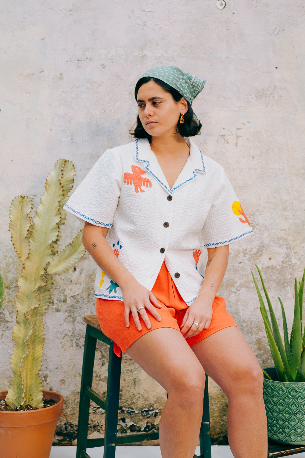 Lowie White Applique Etta Shirt