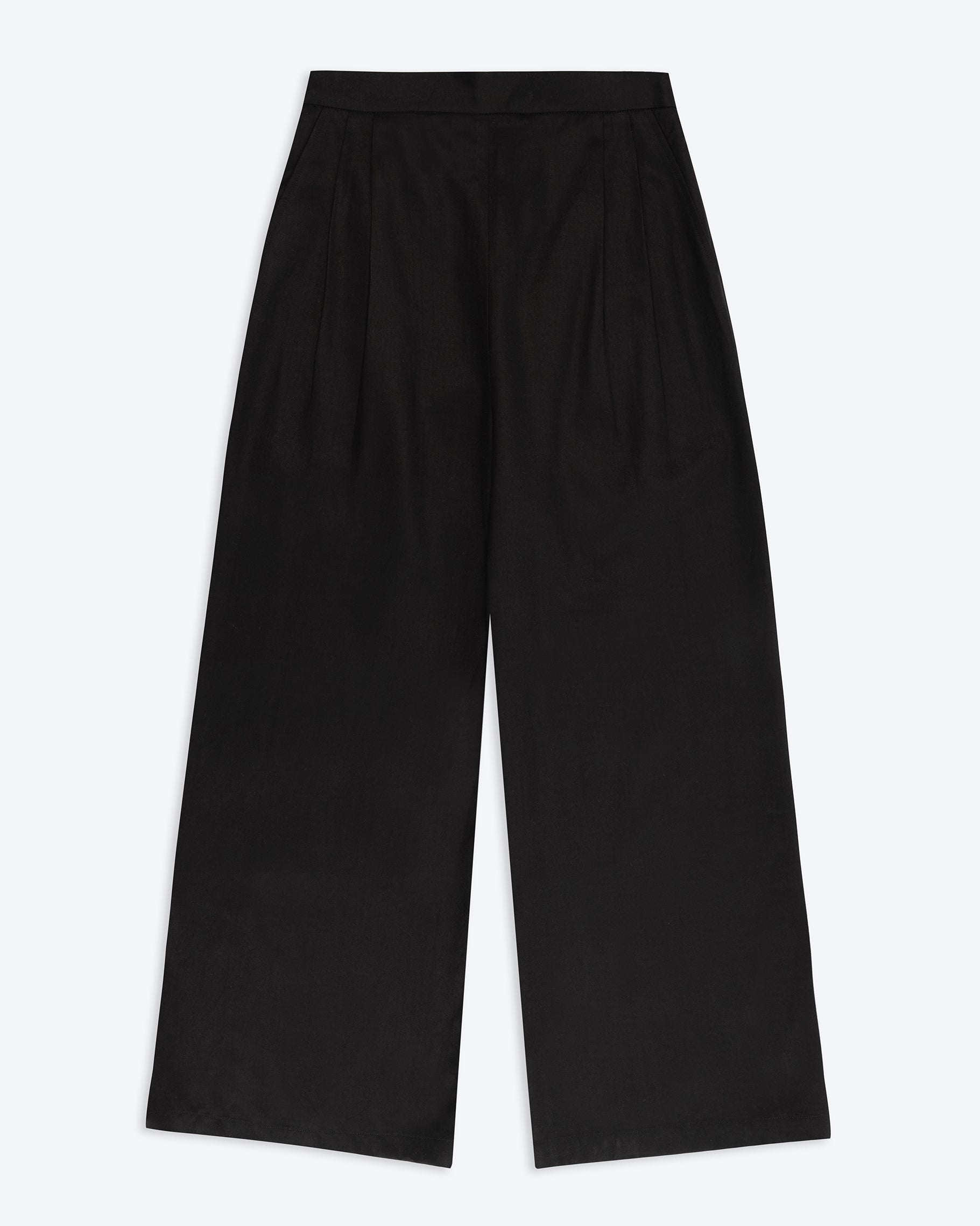 Lowie Black Lyocell Wide Leg Trouser