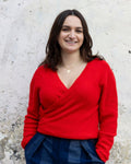 Lowie Alpaca Red Ballet Wrap Cardigan