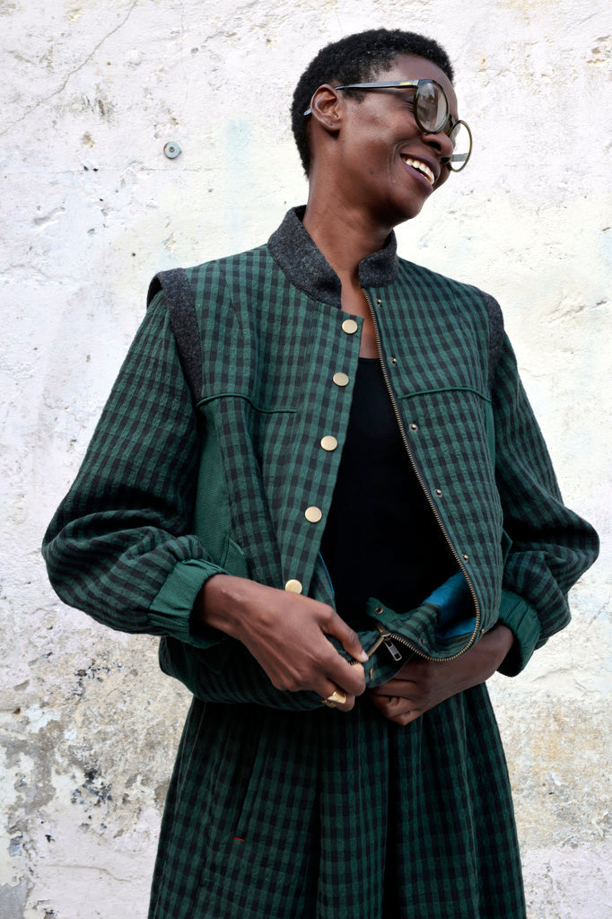 Lowie Green Check Bomber Jacket