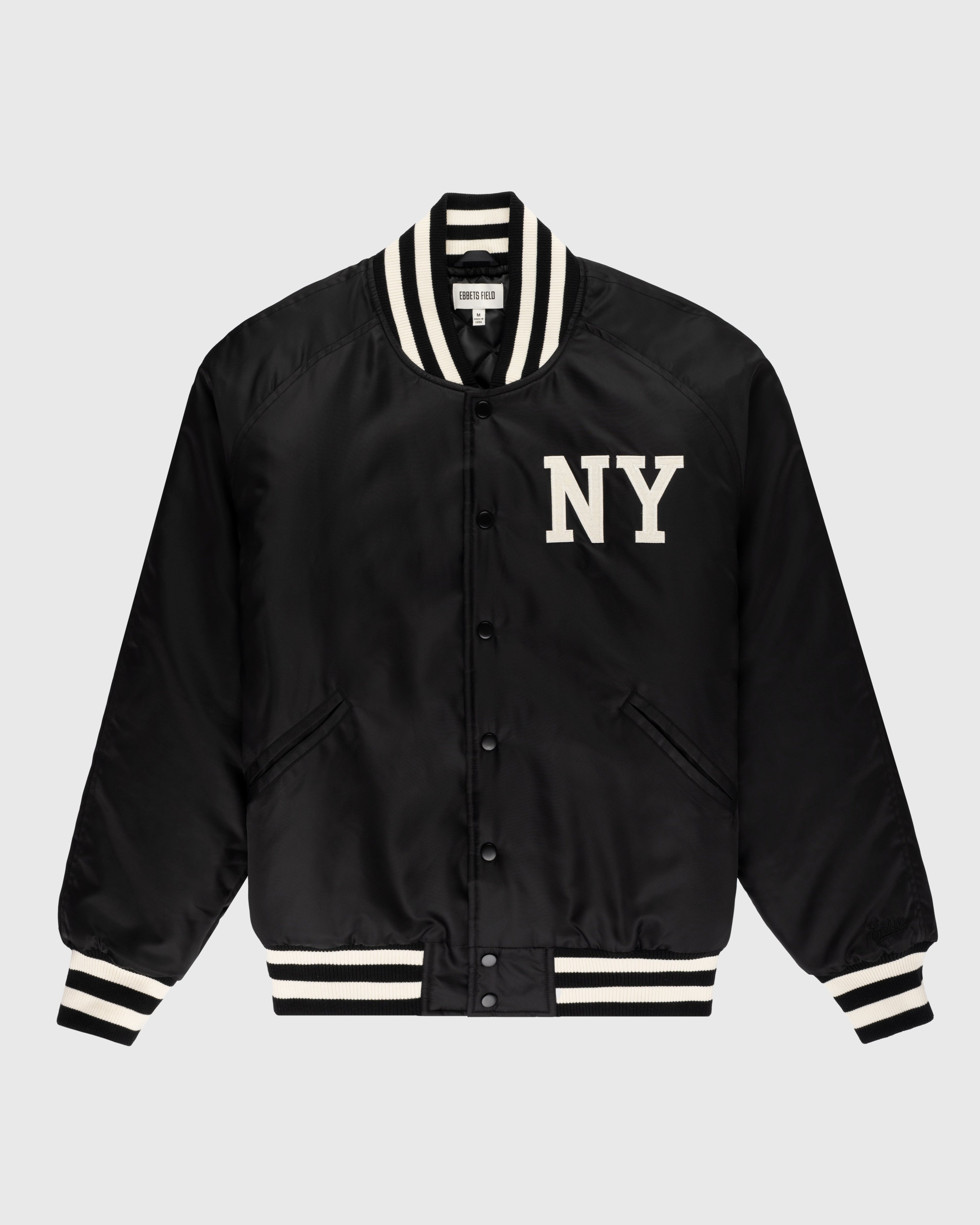 New York Black Yankees Satin Varsity Jacket