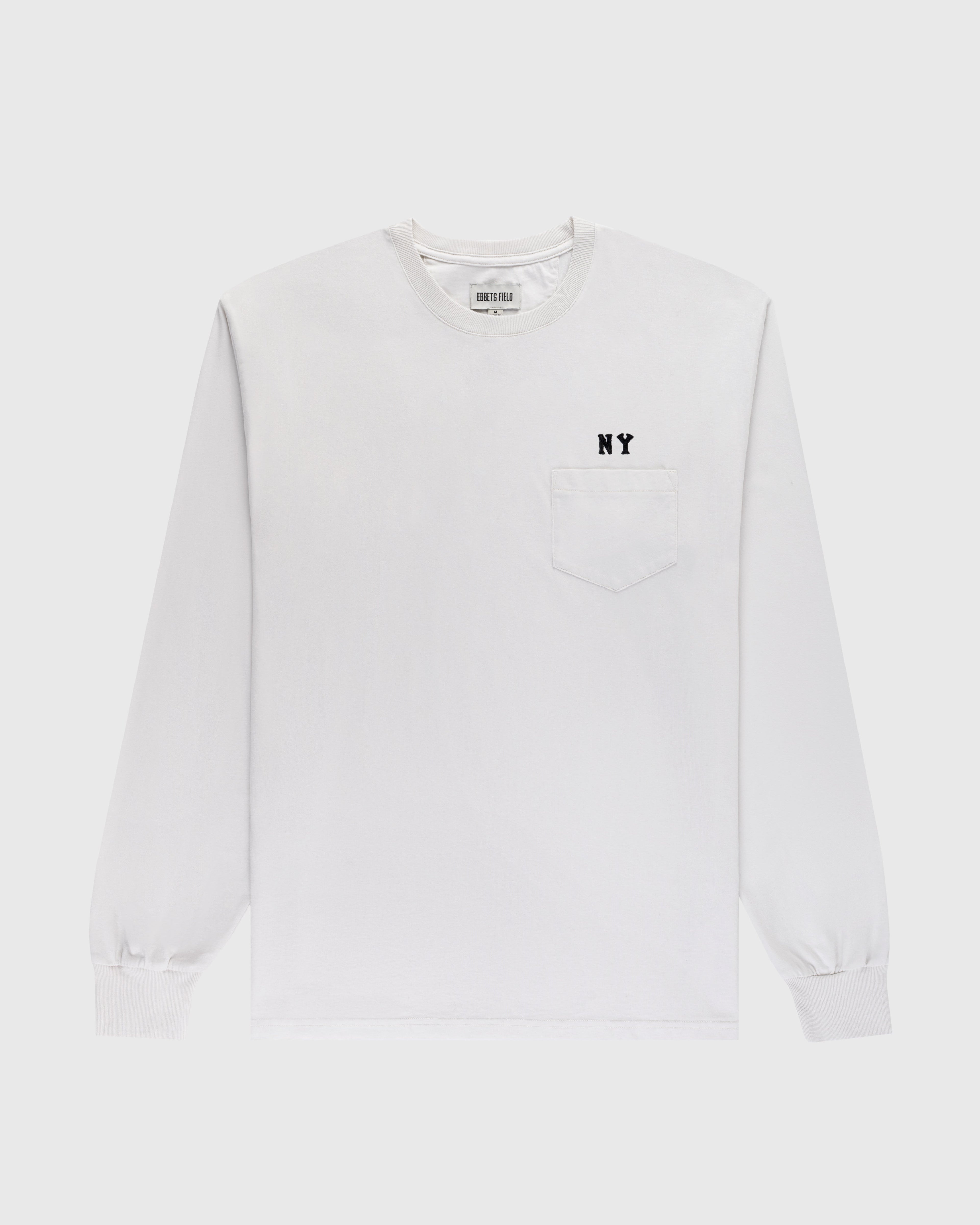 New York Black Yankees Embroidered 'NY' Long Sleeve Pocket Tee