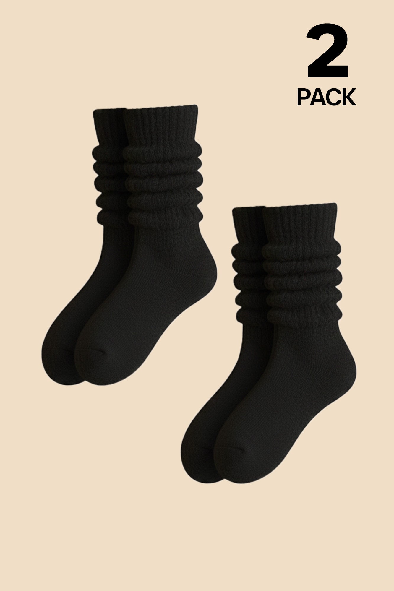 On Your Feet Slouchy Socks Bundle - Black/Black