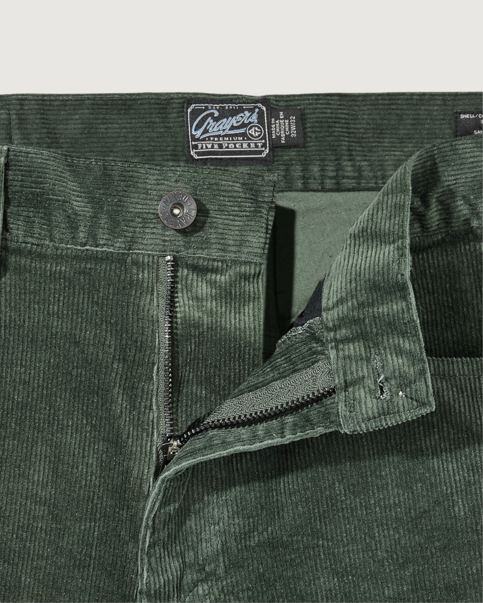 Burlington 5 Pocket Stretch Corduroy  - Dusty Olive