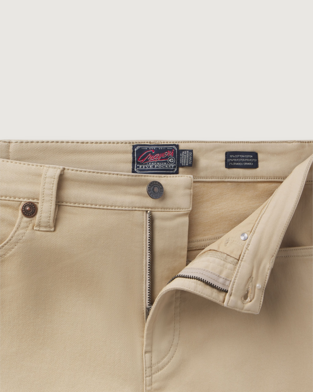 Hybrid Stretch 5 Pocket - Pebble