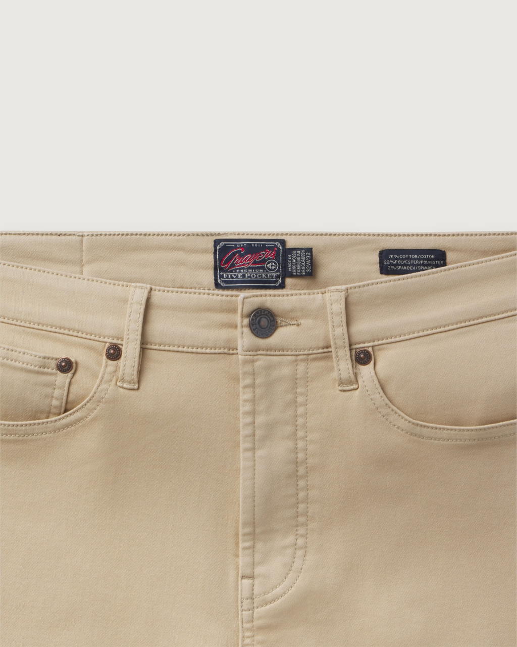 Hybrid Stretch 5 Pocket - Pebble