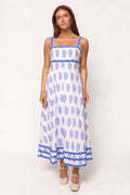 Palmer Dress in Blue Block Print