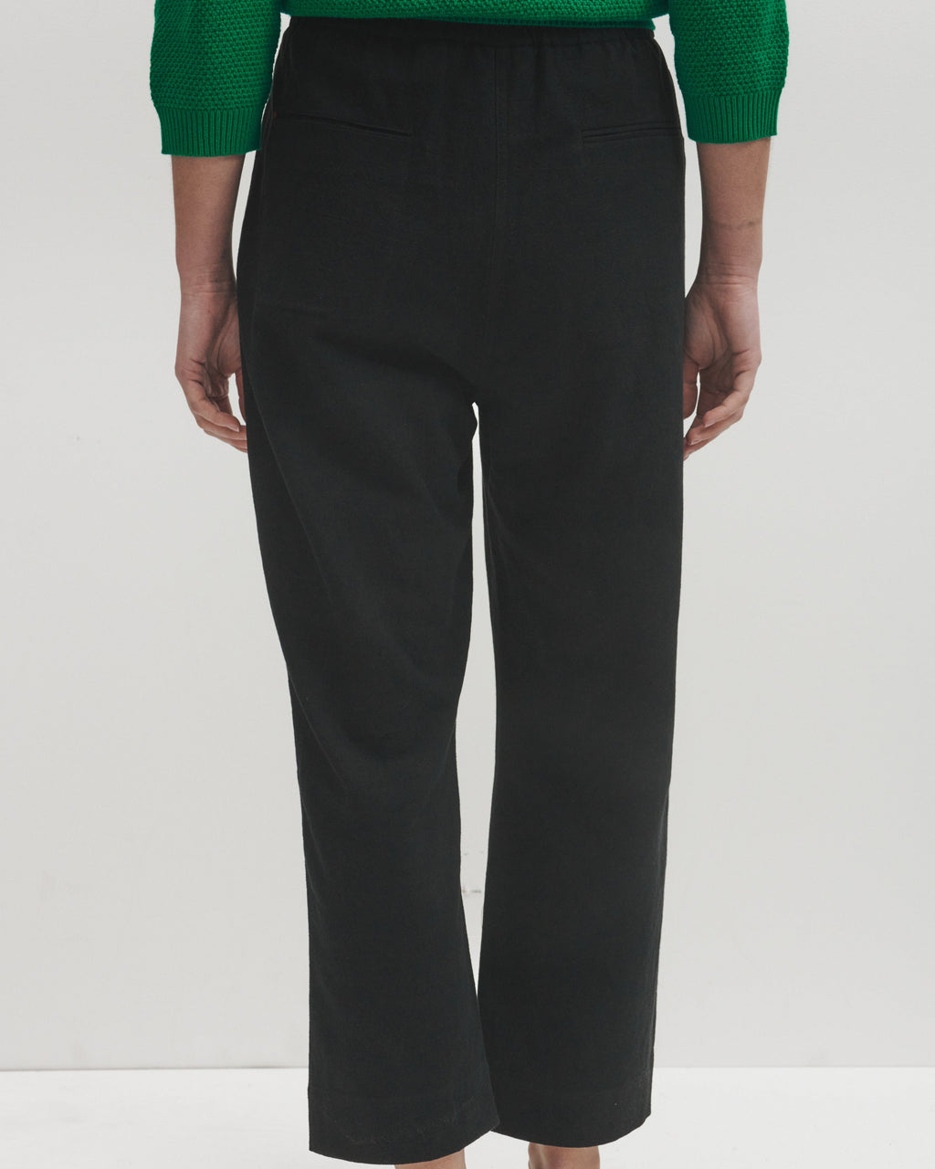 Lowie Cotton Linen Black Trousers
