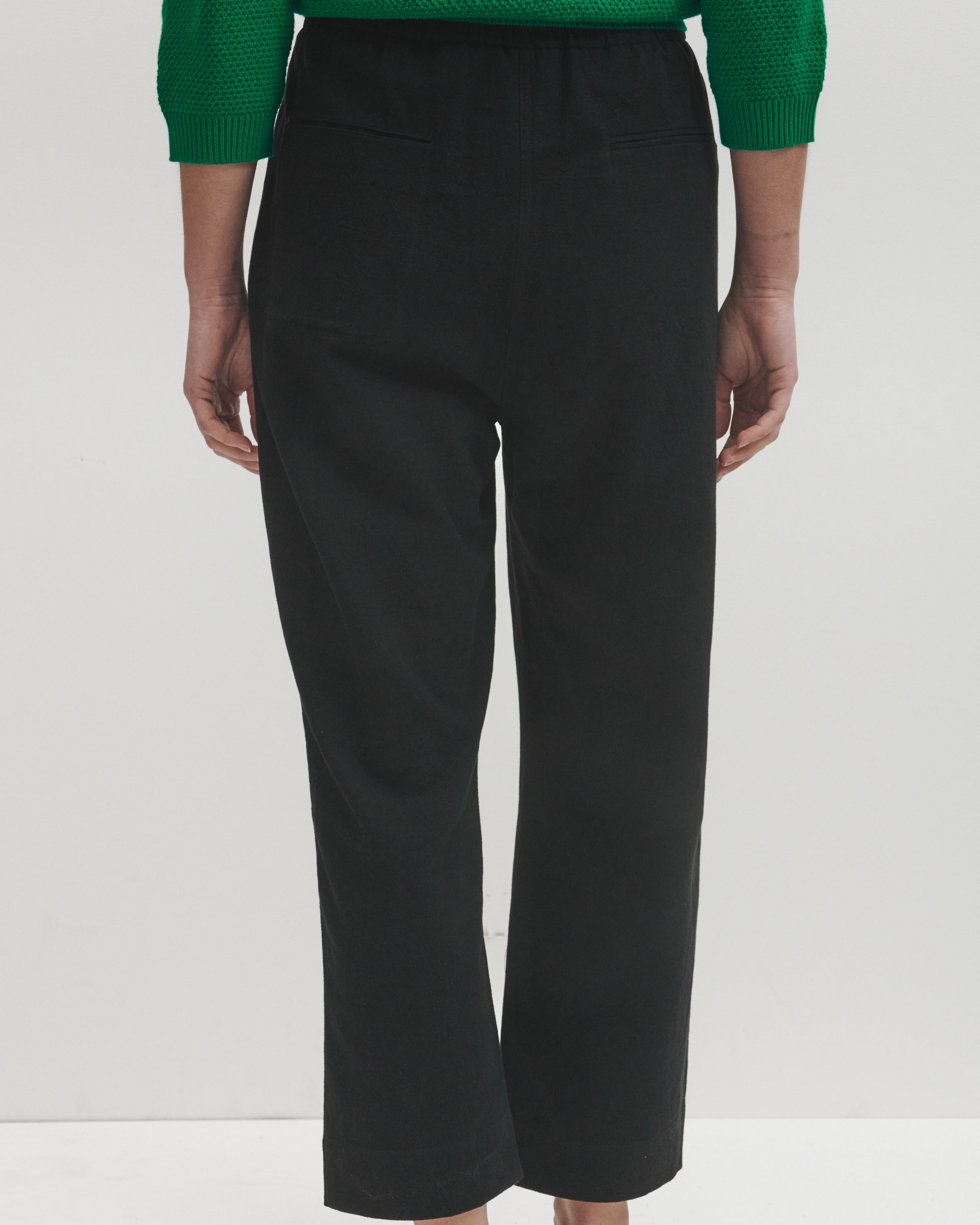 Lowie Cotton Linen Black Trousers