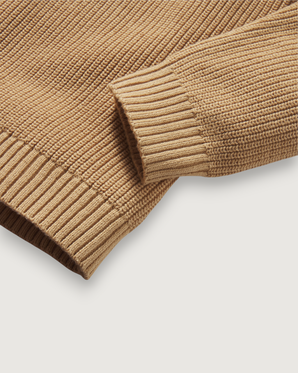Shaker Stitch Cotton Crewneck Sweater - Curry