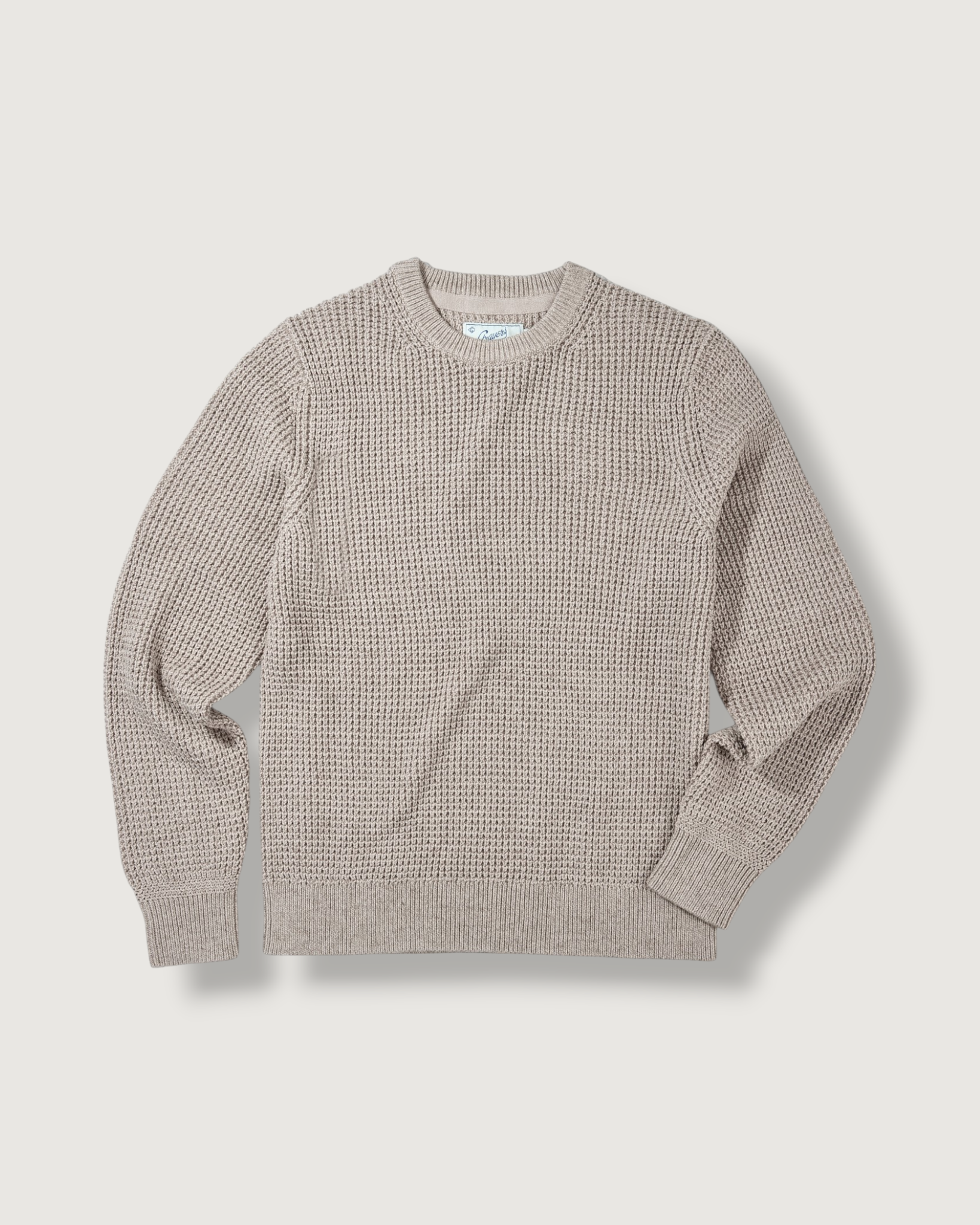 Guernsey Waffle Crew Neck - Oatmeal