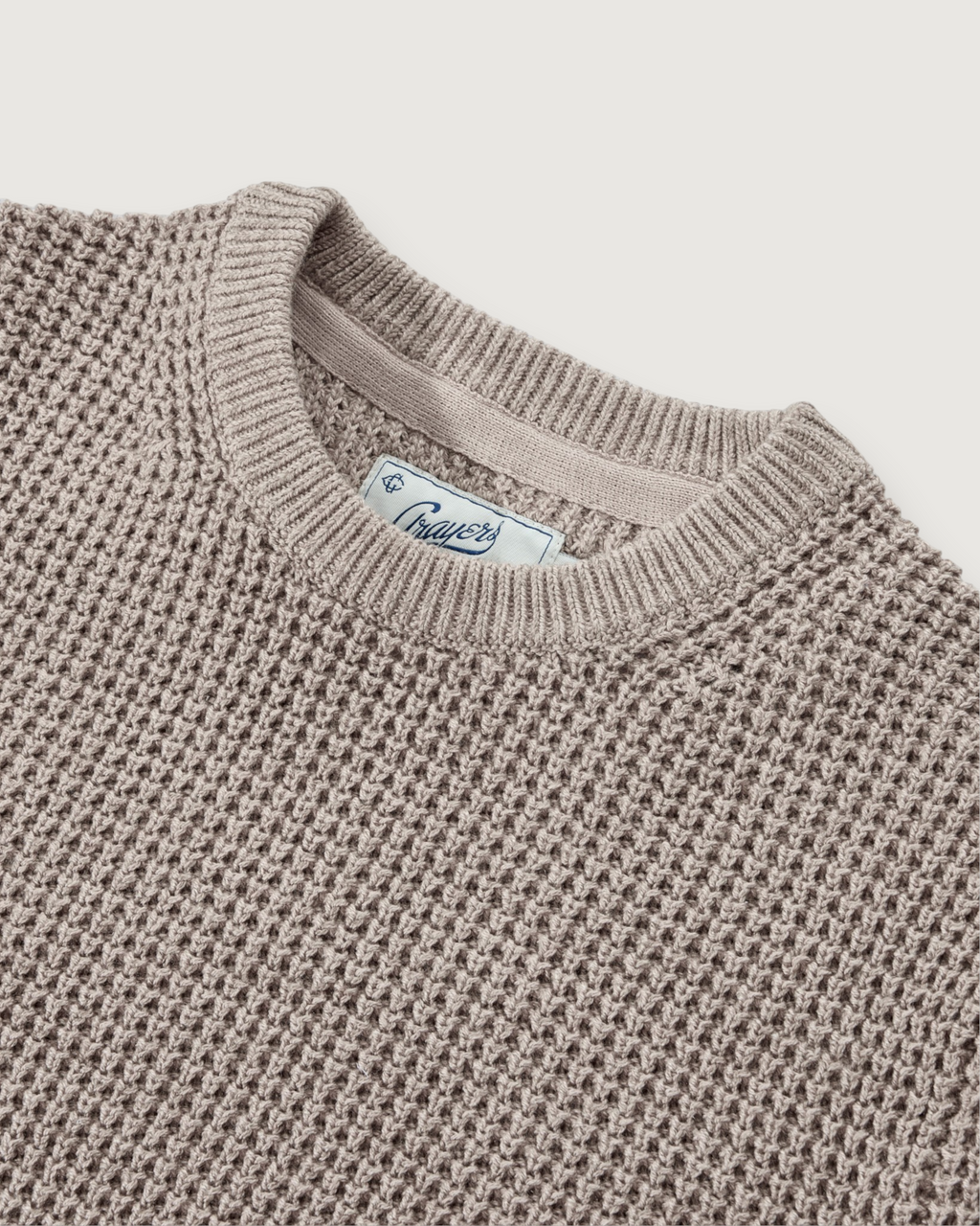 Guernsey Waffle Crew Neck - Oatmeal