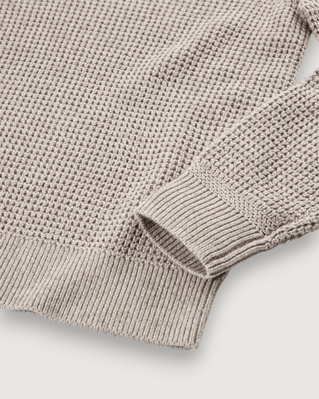 Guernsey Waffle Crew Neck - Oatmeal