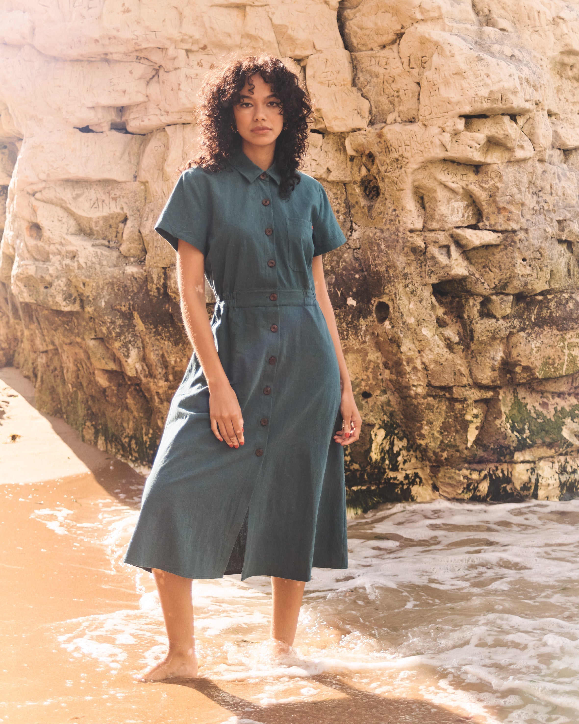 Lowie A-line Sage Shirt Dress