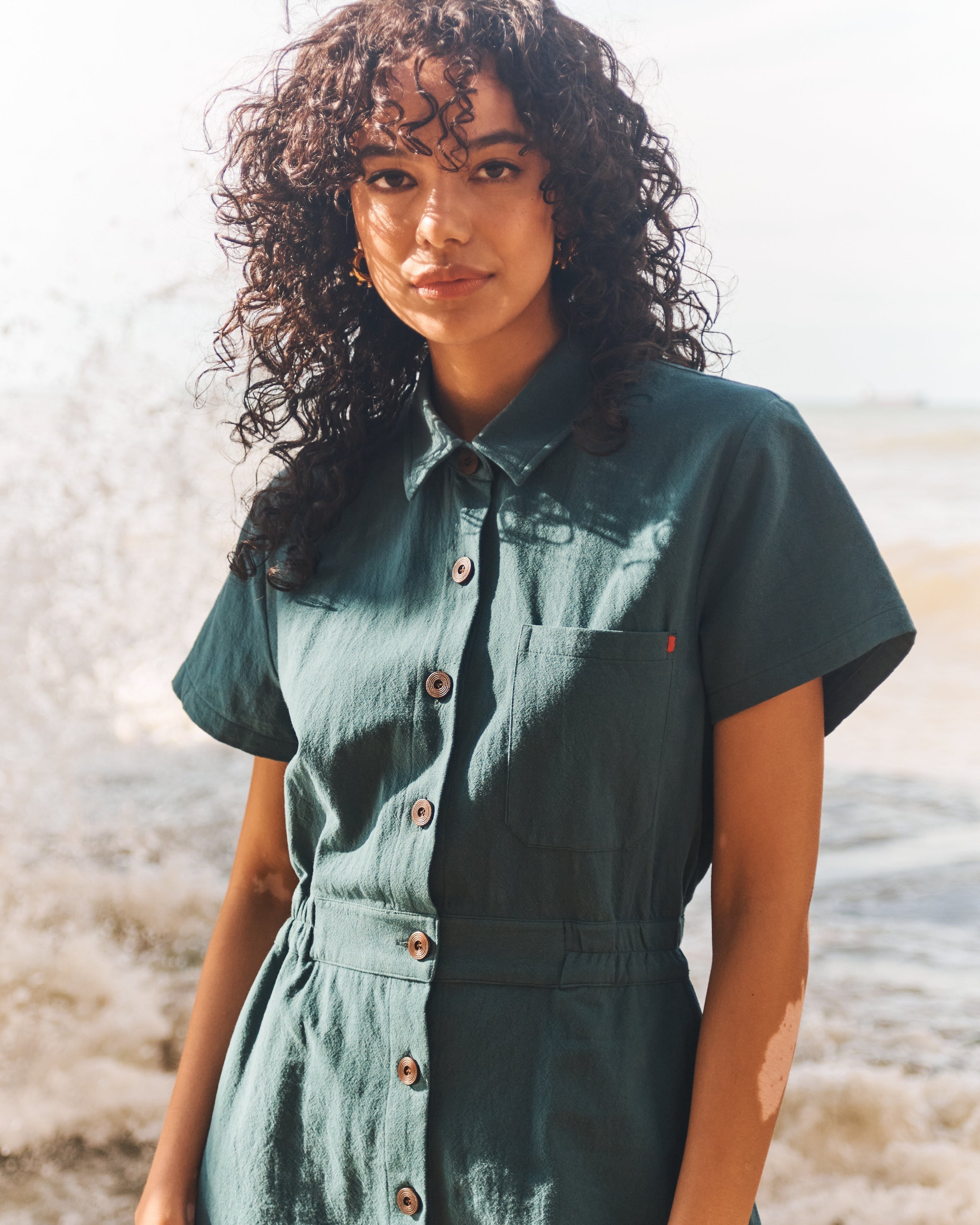 Lowie A-line Sage Shirt Dress